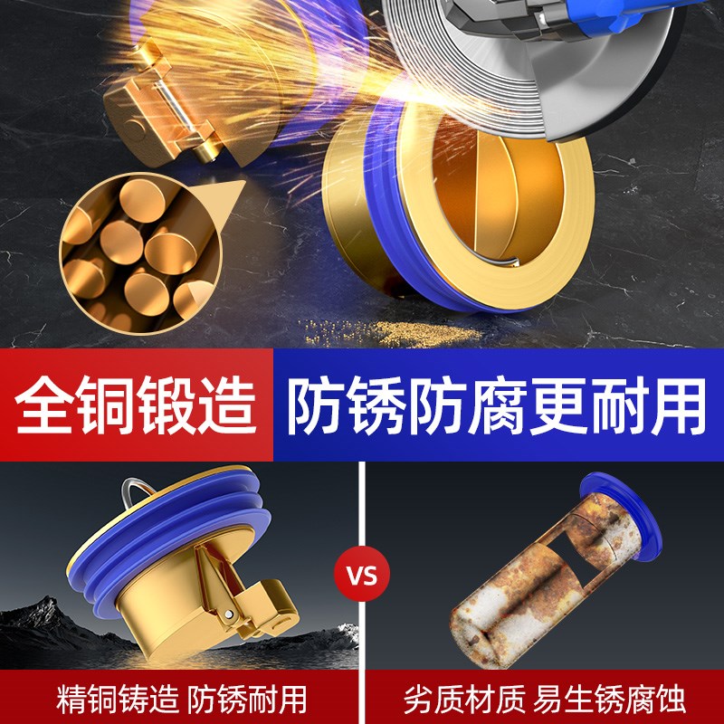 全铜地漏芯卫生间防臭器下水x管道排水口通用防臭盖密封内芯神器
