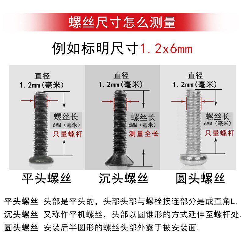 眼镜小螺丝笔记本螺丝配件皮带螺丝螺钉维修小号螺丝微型螺丝套装
