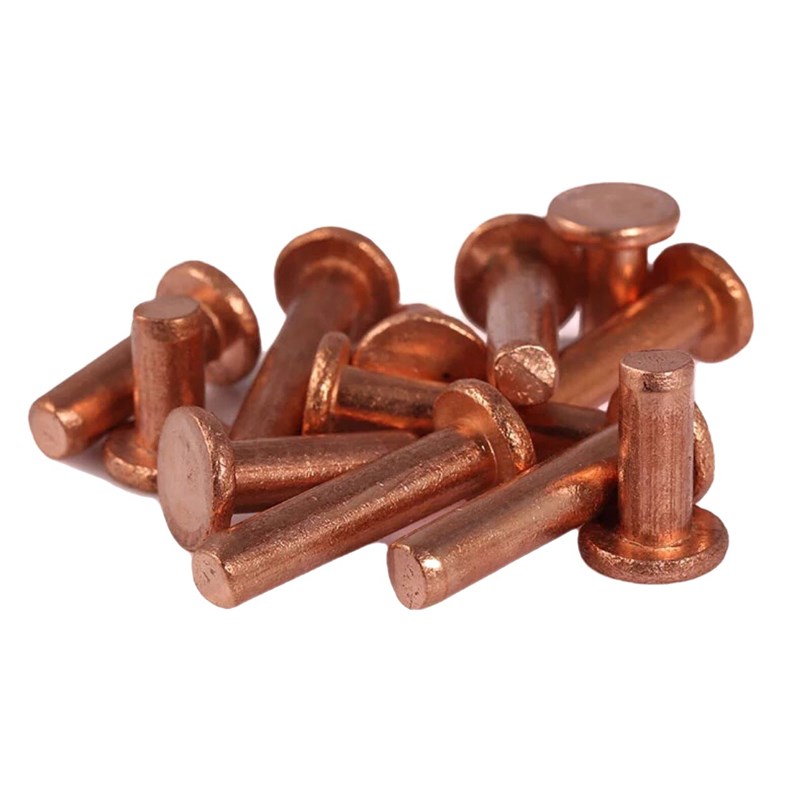 半圆头紫铜铆钉 GB867红铜实心铆钉 铜麻K姑铆钉 元帽光杆紫铜铆