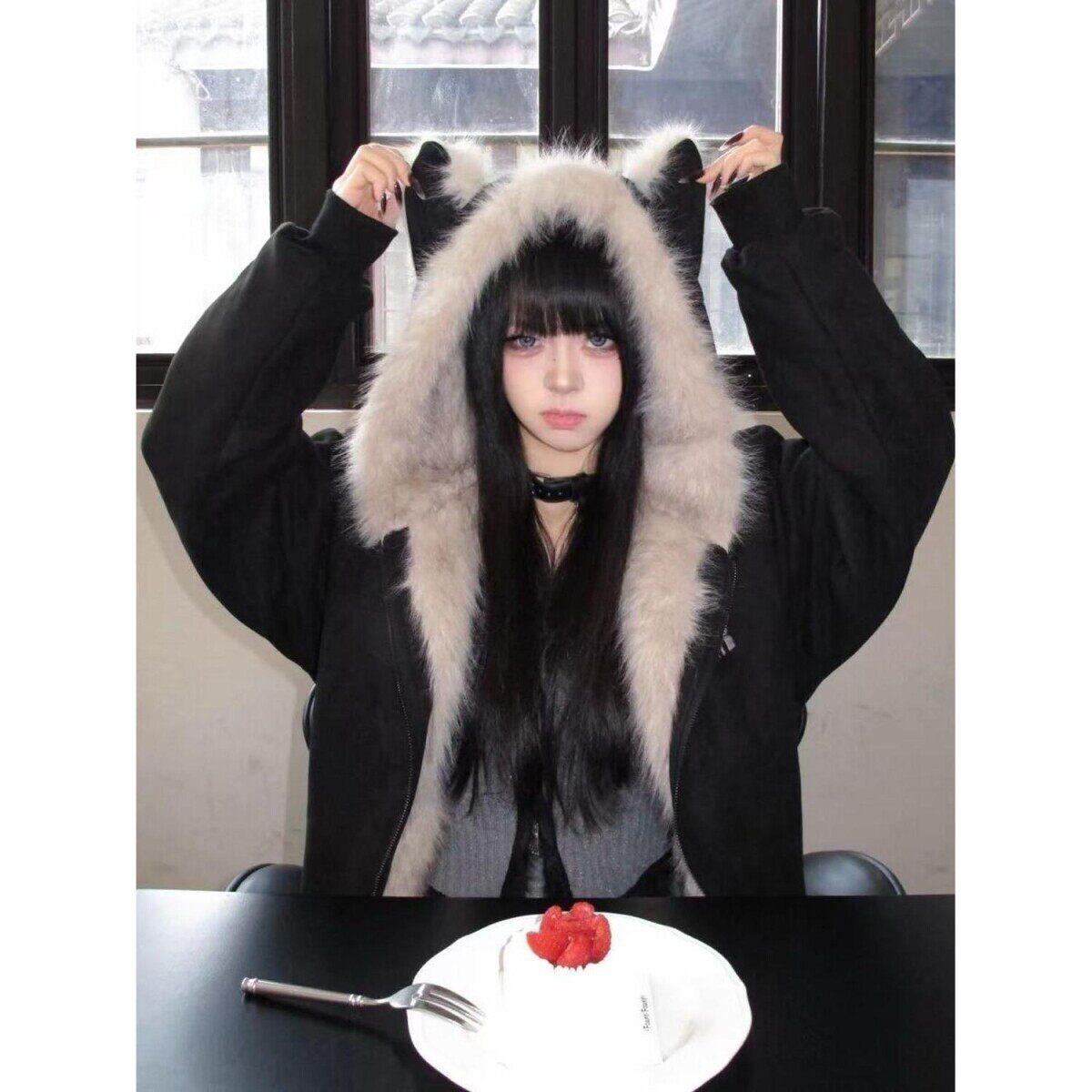 2025新款慵懒少女感拼接立领拉链棉服冬季多巴胺保暖百搭休闲外套