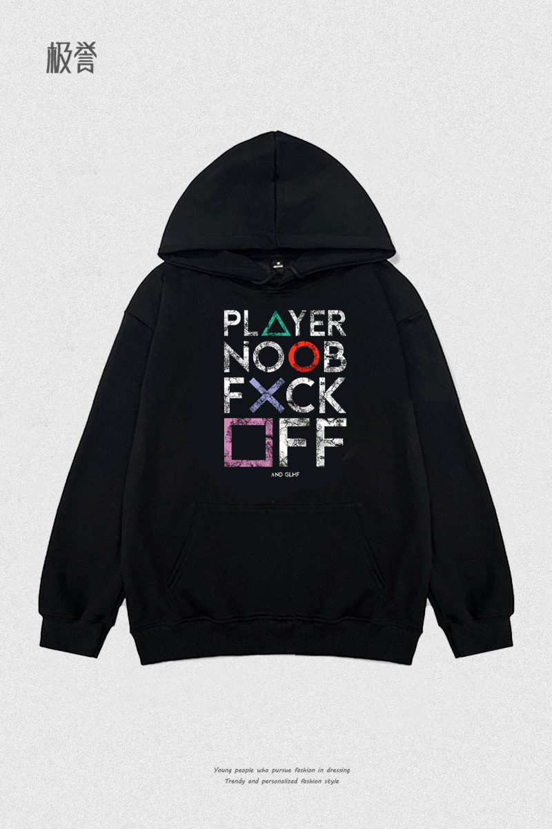 极誉设计感游戏按键手柄菜鸟新手玩家noob穿搭连帽卫衣Sweater