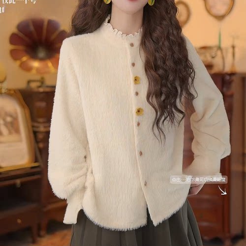 复古港风小众宽松秋季百搭衬衫上衣衬衣女法式上衣长袖衬衫女