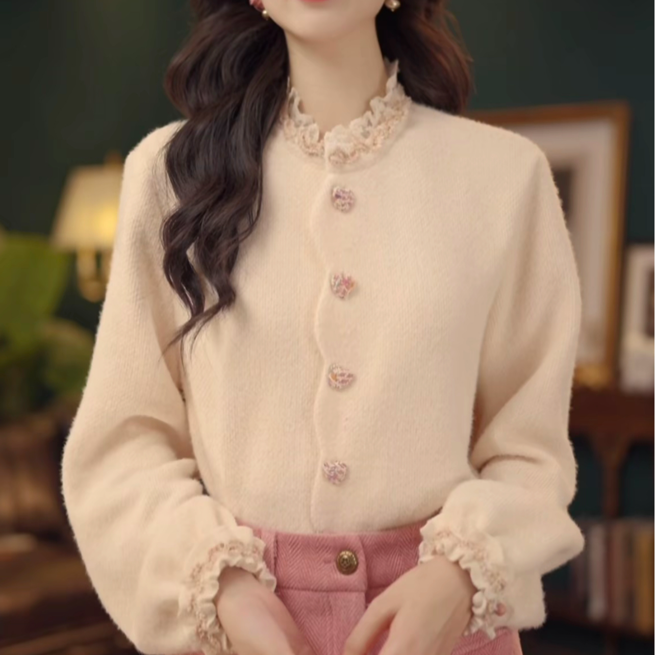 独特漂亮花边领衬衫女冬季设计感小众厚款内搭港风温柔超好看上衣,女装/女士精品,衬衫,淘宝优惠券,粉丝福利购,淘宝优惠卷