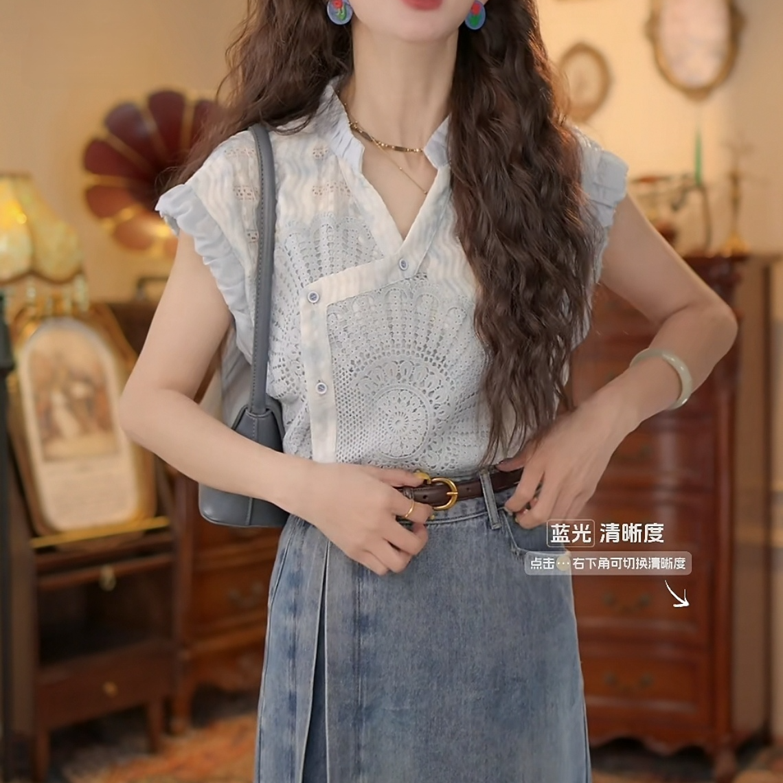 夏季斜门襟衬衣2026新款百搭复古衬衫温柔衬衣休闲百搭短袖衬衫女