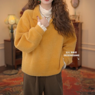 秋冬港风复古内搭上衣卫衣女款加厚冬休闲宽松设计感假两件上衣