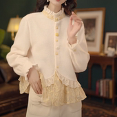 港式 立领女装 复古港风秋冬厚款 长袖 休闲百搭衬衫 上衣