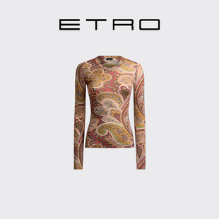 ETRO艾绰 首降 25新款 女士修身 型佩斯里花纹圆领上衣 版 新品