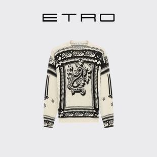 佩斯里图案羊毛提花圆领长袖 ETRO艾绰男女同款 针织衫 会员甄选
