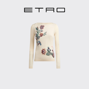 新品 女士花卉图案一字领长袖 首降 25秋冬新款 毛衣 ETRO艾绰