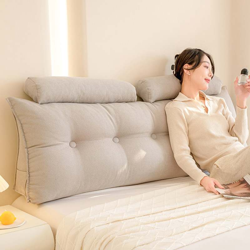 三角床头靠垫可拆洗卧室床上看书神器靠背护腰榻榻米防撞靠枕软包,居家布艺,床头靠垫,淘宝优惠券,粉丝福利购,淘宝优惠卷