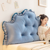 轻奢风靠垫床头防撞软垫加高床上靠枕防撞榻榻米靠背软包绑带拆洗