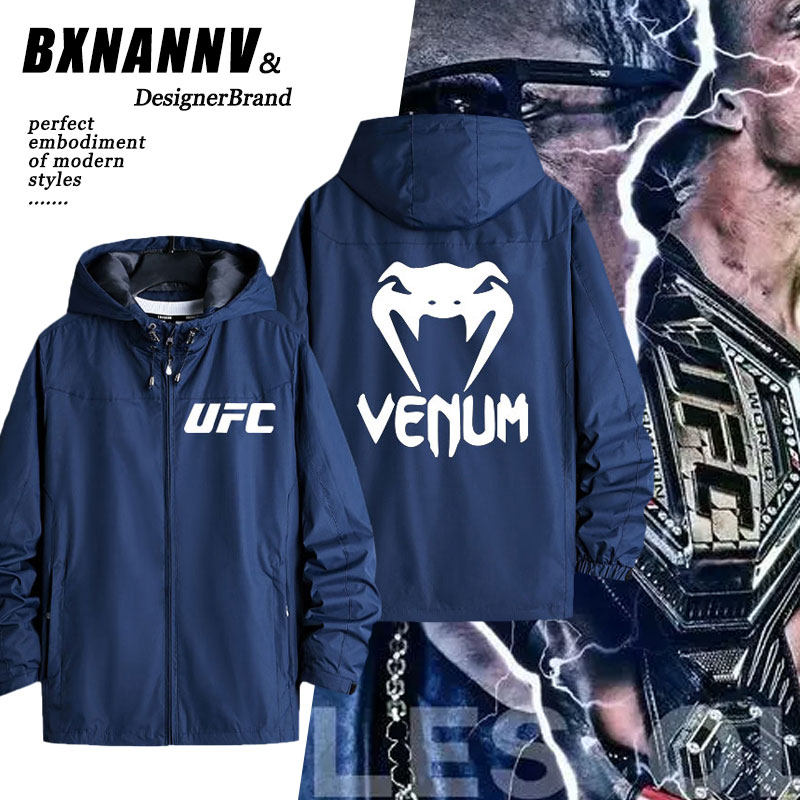 MMA综合格斗赛事外套男秋季UFC自由搏击拳击散打运动加绒冲锋衣潮