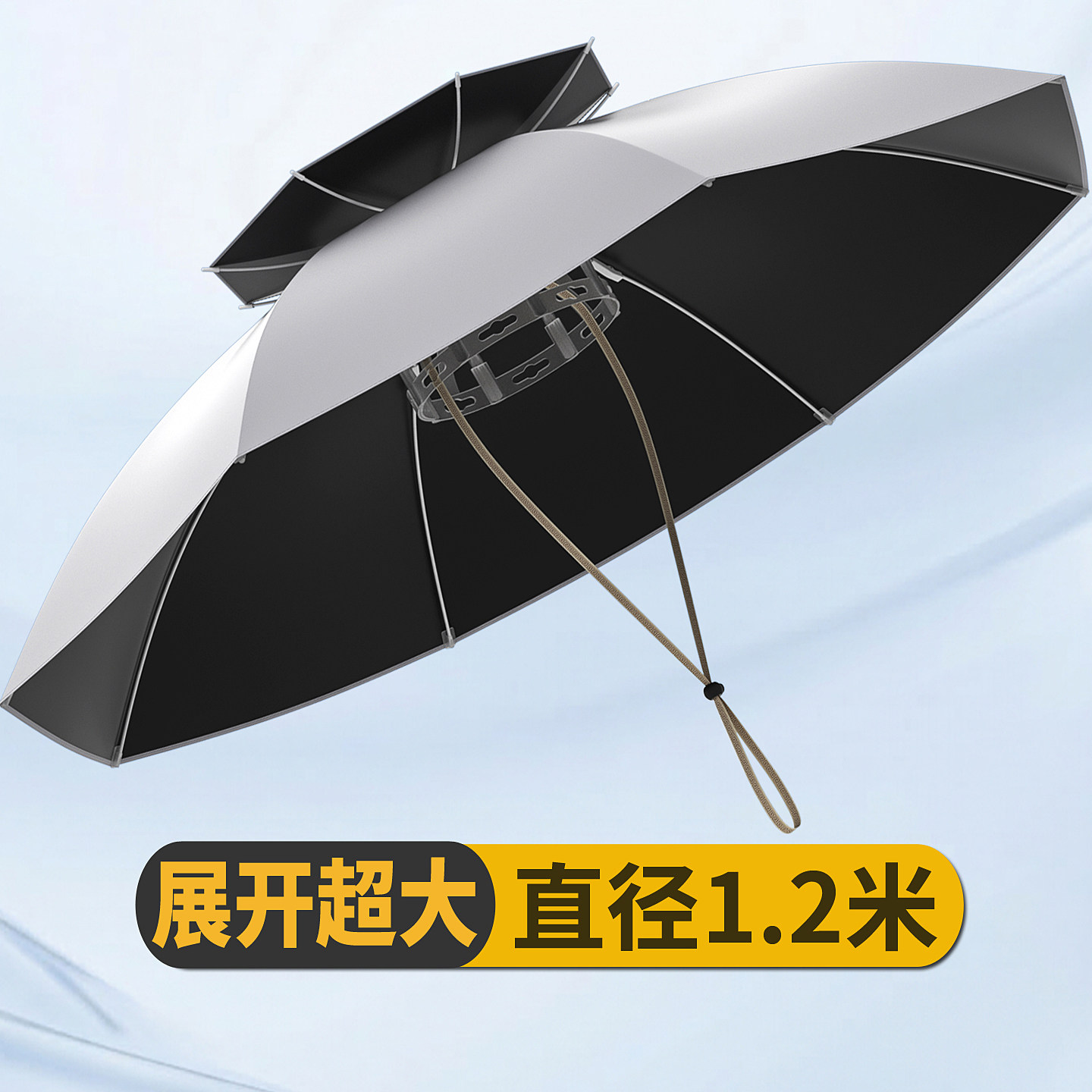 特大号头戴式钓鱼防紫外线伞
