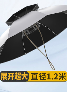 特大号头戴式钓鱼防紫外线伞