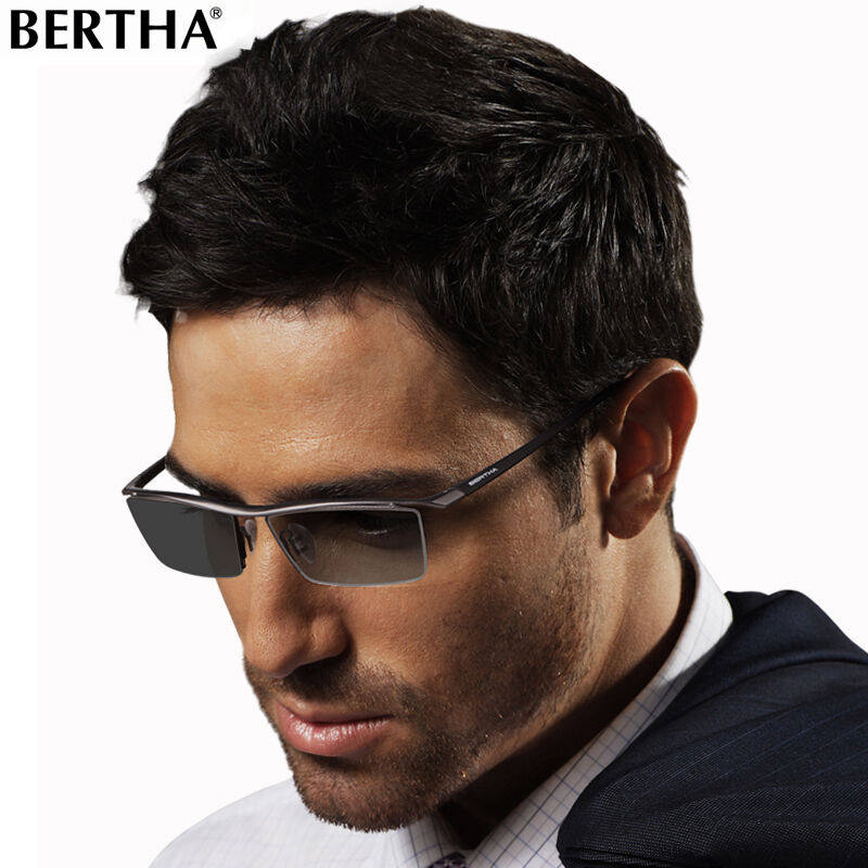 贝尔莎（bertha）纯钛眼镜框近视变色眼镜超轻防辐射护目镜半框眼