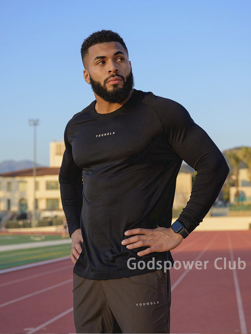 LA正品无缝针织健身长袖