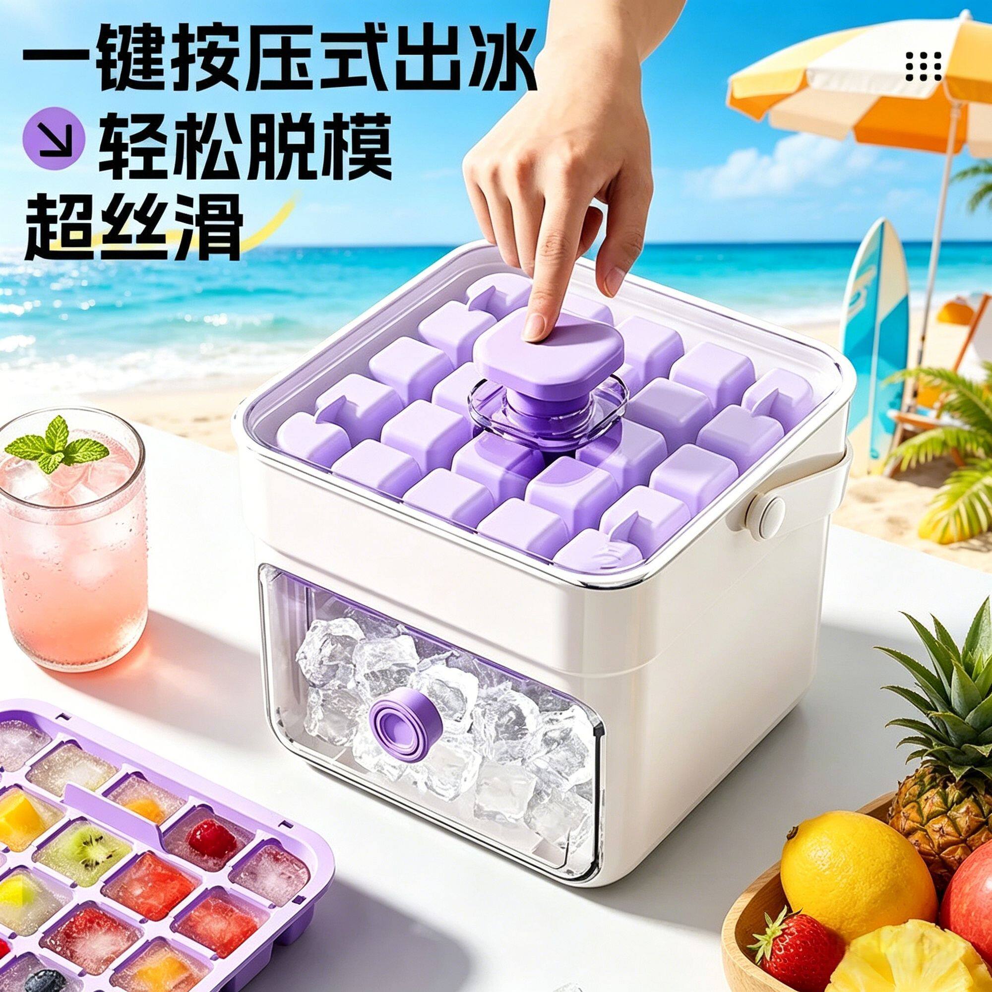 按压冰格冰箱专用大容量制冰盒
