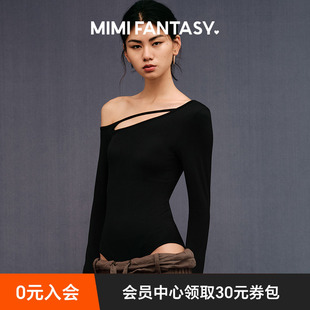 MIMI 露肩鏤空性感輕塑身衣 連體衣女春季 FANTASY束腰收腹顯瘦長袖