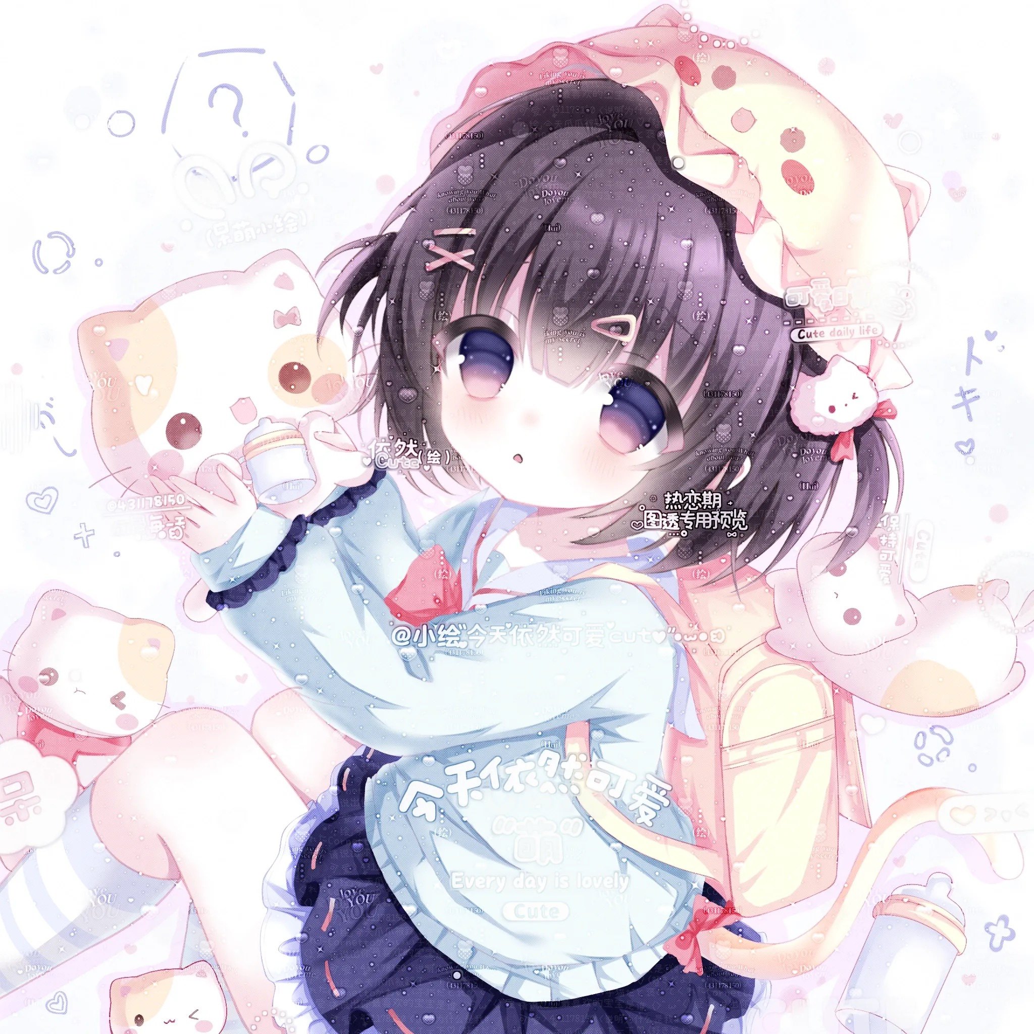 [25张 热恋期扭蛋机卿禾3]卡通女生动漫头像原创圈直购厚底纹薄玛