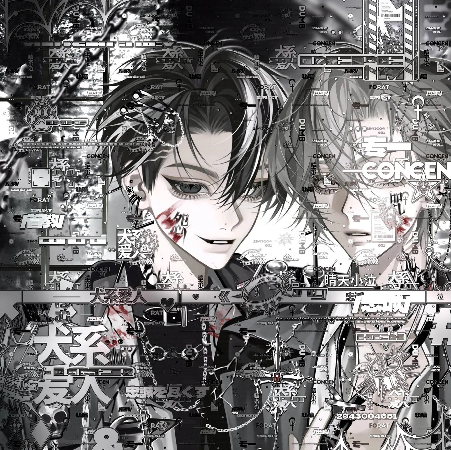 10张 小通直购 帅气双男生动漫插画头像壁纸扭蛋原创 高清有薄玛