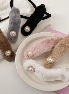 Plush duck beak clip back spoon curly hair clip发夹