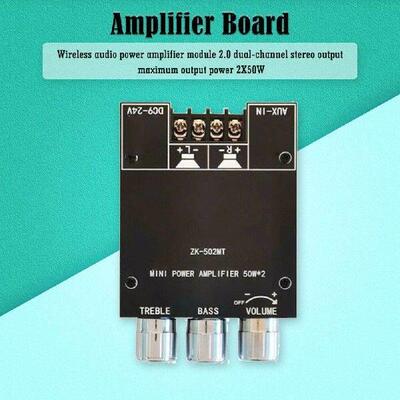 2x50W 2.0 Channel Stereo Subwoofer Amplifier Board with