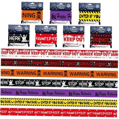 Halloween Skull quarantine warning tape scene decoration警示