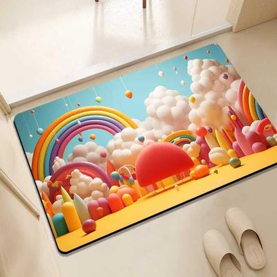 Rainbow diatomaceous earth bathroom absorbent pad