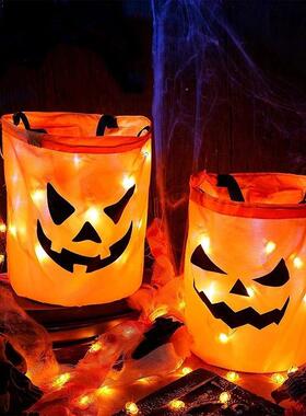 Halloween Trick Or Treat Bucket LED Light Basket For Thanksg