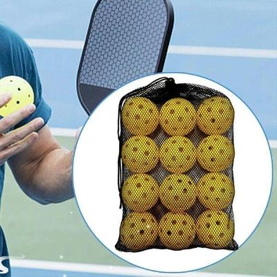 12 Pieces Pickleball Balls with 40 Small Precisely Drilled