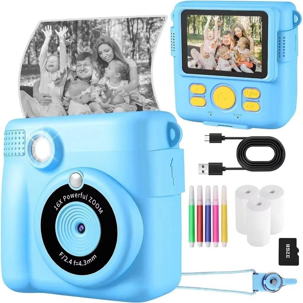 Instant Print Camera for Kids Mini Polaroid Camera Thermal P