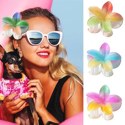 Hair Flower Clip Clips Hawaiian Plumeria Beach Flowers Claw