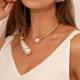 For Necklace Women Simple Golden Exaggerated Versatile Pearl