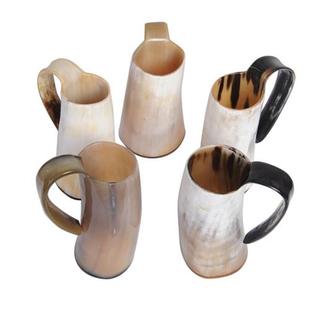 Handmade Ox Horn Mug Crafts Whiskey Shot Glasses Cup Wine Dr