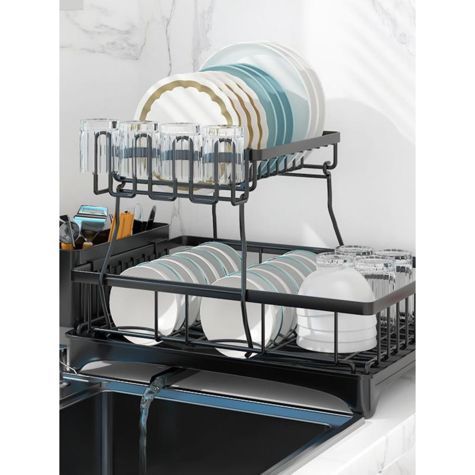 Storage rack, kitchen dish drain rack餐具收纳厨用碗碟沥水架