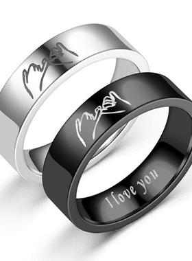 Titanium Steel Ring For Men Women Couple Ring Lovers Promise