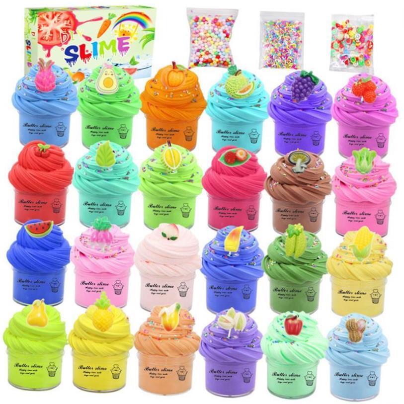 2Pack 70-180ml Cloud Slime Kit Peach Slime Charm Scented DIY