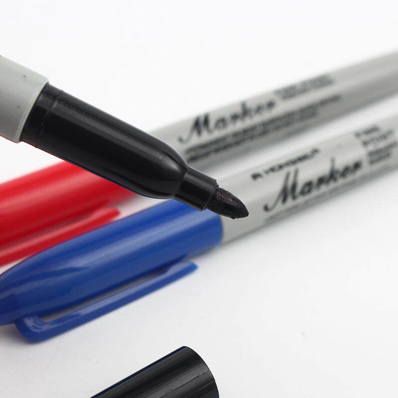 12pcs Black Permanent Marker Pens, Fine Tip, Waterproof, Qui