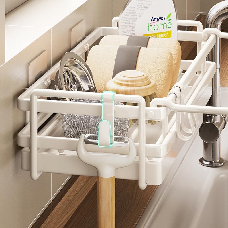 Sink Shelf Soap Sponge Drain Rack Kitchen Organizer Holder