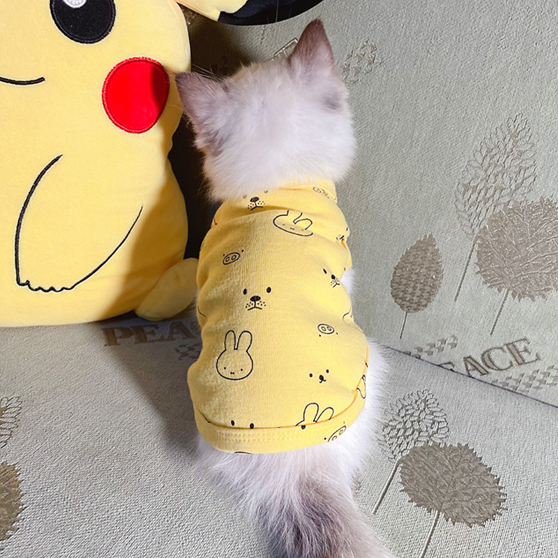 棉猫咪衣服不粘毛夏季薄款