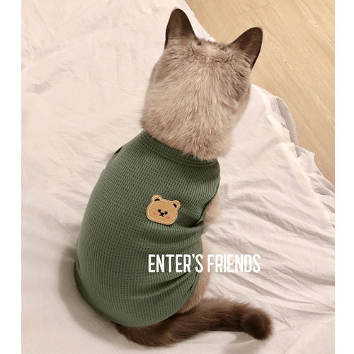 猫咪华夫格防掉毛夏天背心