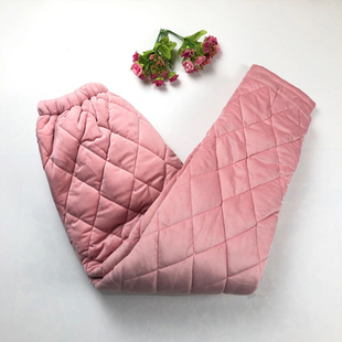 老太太东北保暖棉裤老人冬天三层加厚睡裤女奶奶珊瑚绒夹棉直筒裤