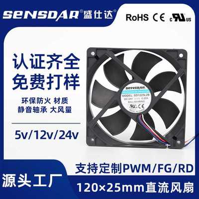DC12025直流12V24v48v散热风扇电脑机箱排风扇轴流风机UL设计