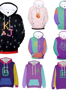 厂家直销秋季新品KarlJacobs卫衣男款3D数码印花潮流休闲连帽衫