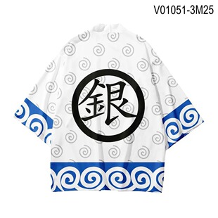 2024跨境日漫银魂系列夏季休闲羽织开衫和服披风3D数码印花卫衣