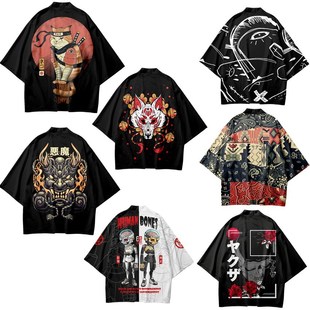 夏季 开衫 羽织周边和服披风浴袍男休闲 唐装 中国风民族风中山装