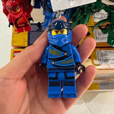 LEGO/乐高乐园同款发光钥匙扣幻影忍者杰蓝色忍者人仔挂件饰