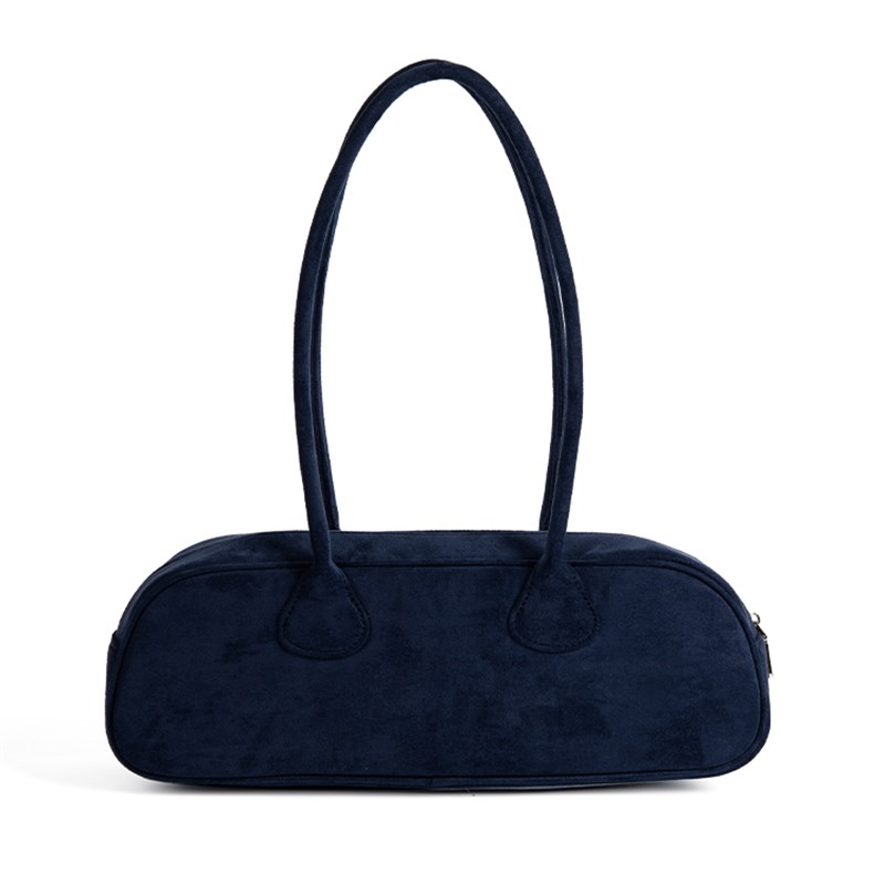 Dotlyn博主同款麂皮绒法棍包韩系复古大容量通勤波士顿包单肩包女