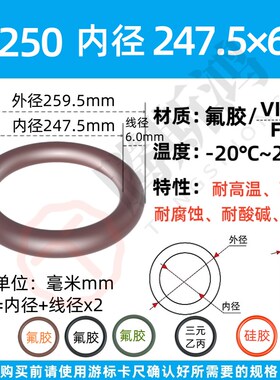 日标V系列线径6mm内径230-470氟胶o型圈O型密封圈ORingo形FKM胶圈