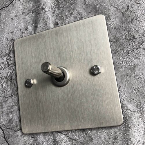PIALT工业风拨杆开关不锈钢面板暗装复古可明装线管明线一开双控